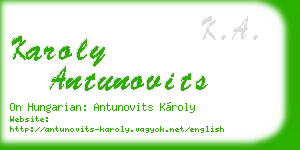 karoly antunovits business card